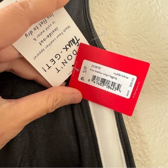 Spanx Side Stripe Faux Leather Leggings - Picture 7 of 8